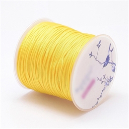 Knyttesnøre, gul, 1mm, nylon, 2 meter
